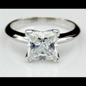 3 Carat Princess Cut Simulated Diamond Solitaire Ring
